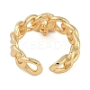 Brass Heart Charm Open Cuff Ring KK-D080-09G-2