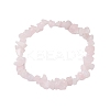 Natural Rose Quartz Chip Beaded Stretch Bracelets for Women Men BJEW-JB10647-02-1