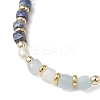Natural Aquamarine & Natural Lapis Lazuli Cube Beaded Stretch Bracelets for Women BJEW-JB13390-03-3