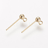 Brass Stud Earring Findings KK-T014-66G-2