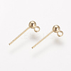 Brass Stud Earring Findings KK-T014-66G-2