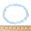 Natural & Dyed White Jade Bead Stretch Bracelets BJEW-K212-A-018-5