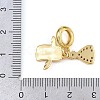 Brass Micro Pave Clear Cubic Zirconia 100 Dollars European Dangle Charms KK-I352-17G-3