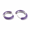 Two Tone 304 Stainless Steel Chunky Huggie Hoop Earrings with Enamel for Women EJEW-C043-11-04P-3
