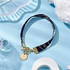 Ethnic Style Polyester Leaf Printed Ribbon Bracelets BJEW-JB10495-02-2