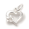 925 Sterling Silver Heart with Flower Charms X-STER-K180-10S-1