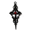 Siam Rhinestone Cross Pendatn with Black Enamel LS-ENAM-WH0001-06EB-02-1