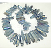 Electroplate Natural Nuggets Quartz Crystal Beads Strands G-O065-03C-2