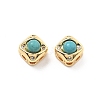 Brass Pave Synthetic Turquoise Rhombus Multi-Strand Links KK-B129-26A-01G-1