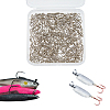 100Pcs Brass with Stainless Steel Fishing Fishhook Connector Clasp FIND-FH0010-48P-4