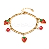 304 Stainless Steel Enamel Charm Bracelets for Women BJEW-G747-01G-4