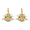 Brass Pave Colorful Cubic Zirconia European Dangle Charms KK-C114-08G-1