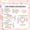 40Pcs 10 Styles Alloy Crystal Rhinestone Connector Charms ALRI-SC0001-31-2