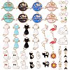 42Pcs 21 Styles Alloy Enamel Pendants ENAM-SZ0001-70-1