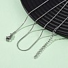 1MM 304 Stainless Steel Round Snake Chain Necklaces NJEW-T016-27P-3