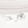 Brass Micro Pave Cubic Zirconia Flash Stud Earrings EJEW-BB35393-P-3