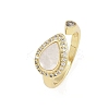 Brass Micro Pave Cubic Zirconia Open Cuff Rings for Women LS-RJEW-K308-03A-G-2
