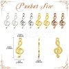 60Pcs 4 Colors Tibetan Style Treble Clef Pendants TIBEP-YW0002-09-2
