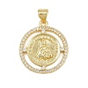 Brass Micro Pave Cubic Zirconia Pendants KK-P323-11G-G01-1