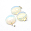 Flat Round Opalite Pendants G-Q370-15-2
