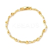 Brass Micro Pave Clear Cubic Zirconia Link Chain Bracelets for Women BJEW-D387-02G-4