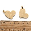 304 Stainless Steel Heart Lord's Prayer Cross Pendants X-STAS-O065-15-3
