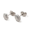 304 Stainless Steel Shell Shape Stud Earrings for Women EJEW-I281-33P-1
