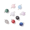 Frosted Resin Imitation Cat Eye Round Links Connector Charms PALLOY-JF04166-02-S-1