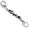 1Pc Black PU Leather Alloy Crub Chain Purse Strap Extenders for Purse Making PURS-CL0001-10A-7