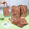 8Pcs 2 Styles Rotro Rose Flower Print Paper Packaging Tote Bags ABAG-BBC0001-32-4