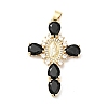 Rack Plating Brass Micro Pave Cubic Zirconia Pendants ZIRC-I059-15G-02-1