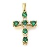 Brass Pave Clear Cubic Zirconia Pendants KK-M101-01G-03-1