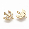 Brass Micro Pave Clear Cubic Zirconia Charms ZIRC-T011-27G-NF-2