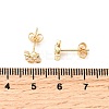 Nuggets Brass Micro Pave Clear Cubic Zirconia Stud Earrings EJEW-A135-16G-5