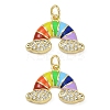 Brass Micro Pave Cubic Zirconia Enamel Pendants KK-L231-03G-1