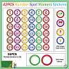 42Pcs Number Theme Self-Adhesive Paper Decorative Stickers DIY-WH0646-010-2