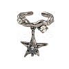 Star Zinc Alloy Open Cuff Ring LS-RJEW-Z048-01B-01-2
