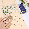 80Pcs 8 Styles Acrylic Flower Pendants PALLOY-SC0001-19-3