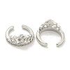 Brass Micro Pave Cubic Zirconia Cuff Earrings EJEW-C104-022P-2
