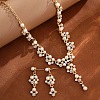 Alloy Rhinestone & Imitation Pearl Necklace and Earrings Sets for Women WG9335D-02-3