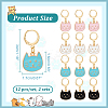 Alloy Enamel Cat Head Pendant Locking Stitch Markers HJEW-AB00080-2