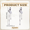 1Pair Alloy Rhinestone Tassel Cuff Earrings EJEW-LP0012-19-2