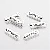 Tibetan Style Alloy Rectangle with Word Imagine Pendants TIBEP-Q043-056-RS-1