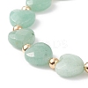 Natural Green Aventurine Heart Beaded Bracelet BJEW-JB08697-03-4