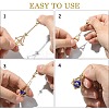 5Pcs Brass Braided Chain Pouch Empty Stone Holder Pendant Decorations HJEW-CJ0001-11G-6