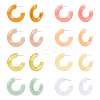 ANATTASOUL 8 Pairs 8 Colors Acrylic Arch Stud Earrings EJEW-AN0003-38-1