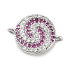 Rack Plating Brass Micro Pave Orchid & Clear Cubic Zirconia Vortex Connector Charms KK-A234-057P-1