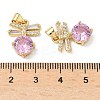 Brass Micro Pave Cubic Zirconia Pendants KK-Q068-29G-3