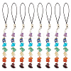 8Pcs Natural & Synthetic Gemstone Mobile Straps HJEW-MA00009-1