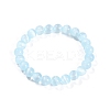 Dyed Natural Selenite Round Beaded Stretch Bracelets for Women G-U005-02G-4